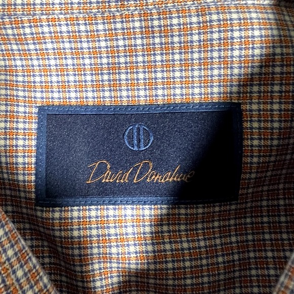 David Donahue Shirt Mens 18.5 34/35 Plaid Button Up 100% Cotton Casual Preppy - Picture 9 of 11